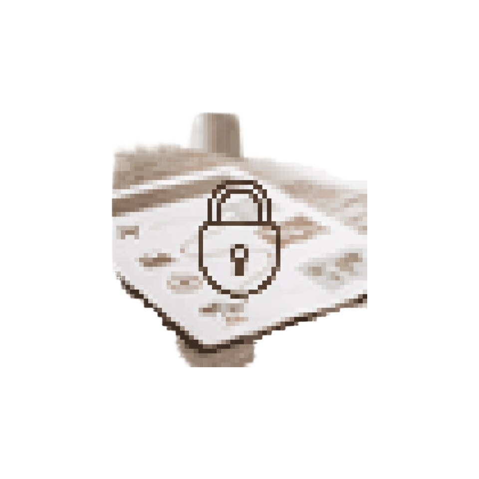 A simple illustration of a travel itinerary document behind a soft padlock outline, suggesting protected trip data without looking overly technical or corporate