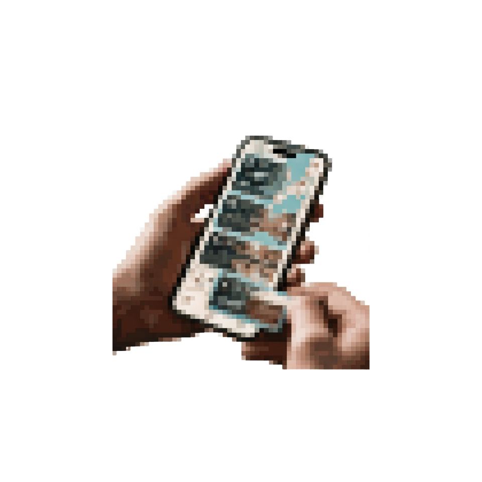 A phone screen showing a trip itinerary building itself piece by piece, with flight, hotel, and activity cards appearing over a map background