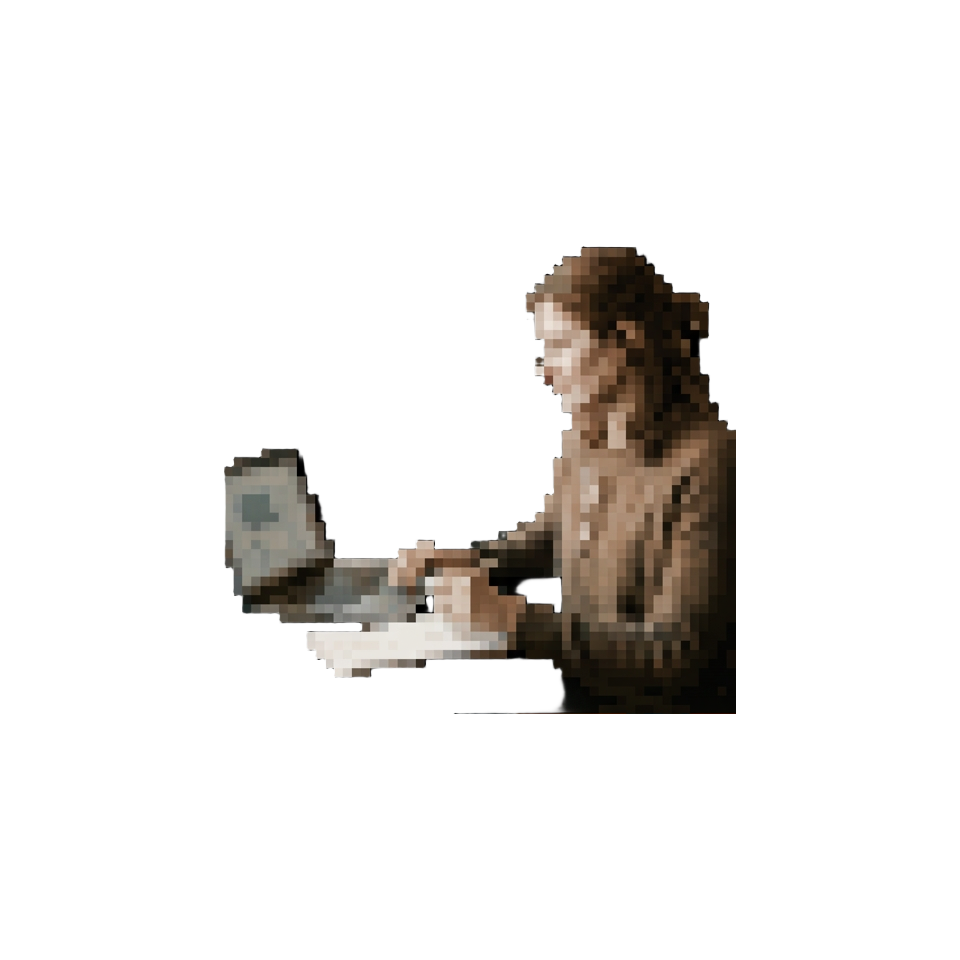 A travel advisor at a desk reviewing a trip itinerary on a laptop, with a notepad and coffee, natural light, calm working environment